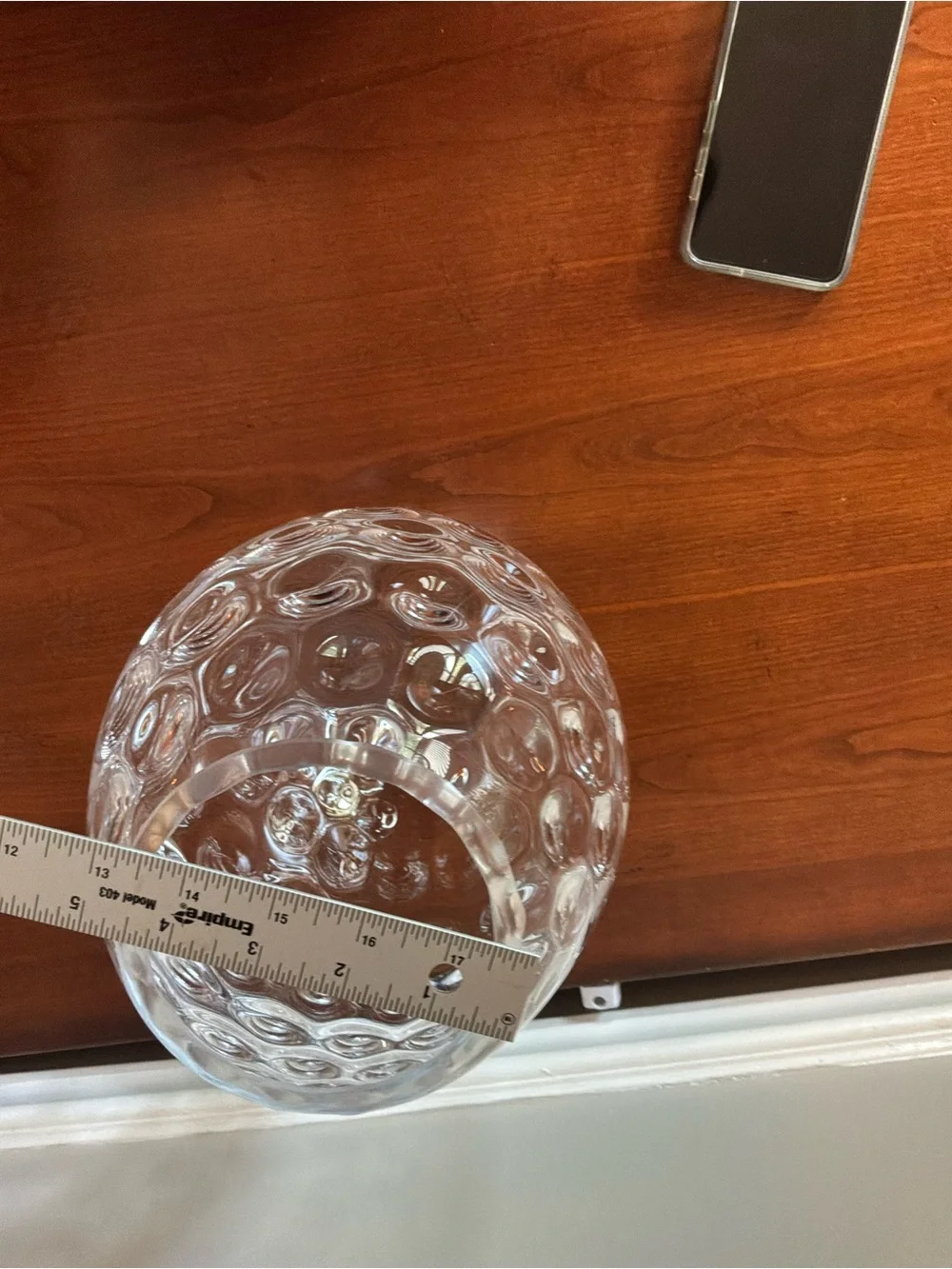 Vintage Bohemian Clear Textured Bubble Glass Large Vase